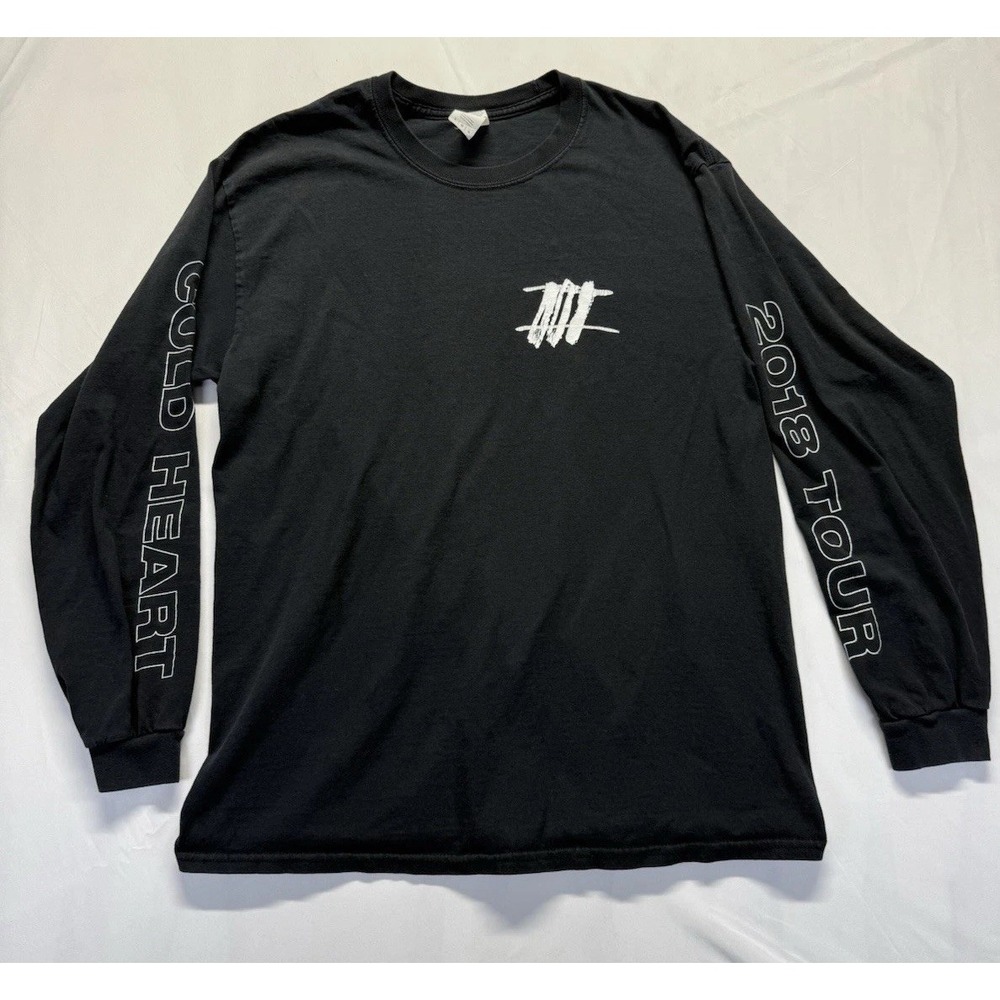 Cold Heart 2018 Tour Long Sleeve T-Shirt Black Size Large graphic‎ tee holes
